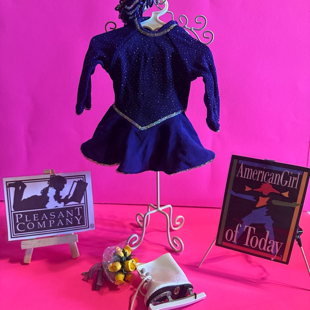 American Girl Navy Dress with Gold Accents